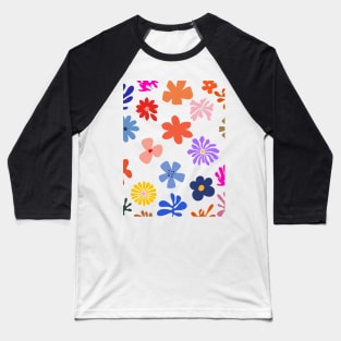 Cute Abstract Flowers Baseball T-Shirt